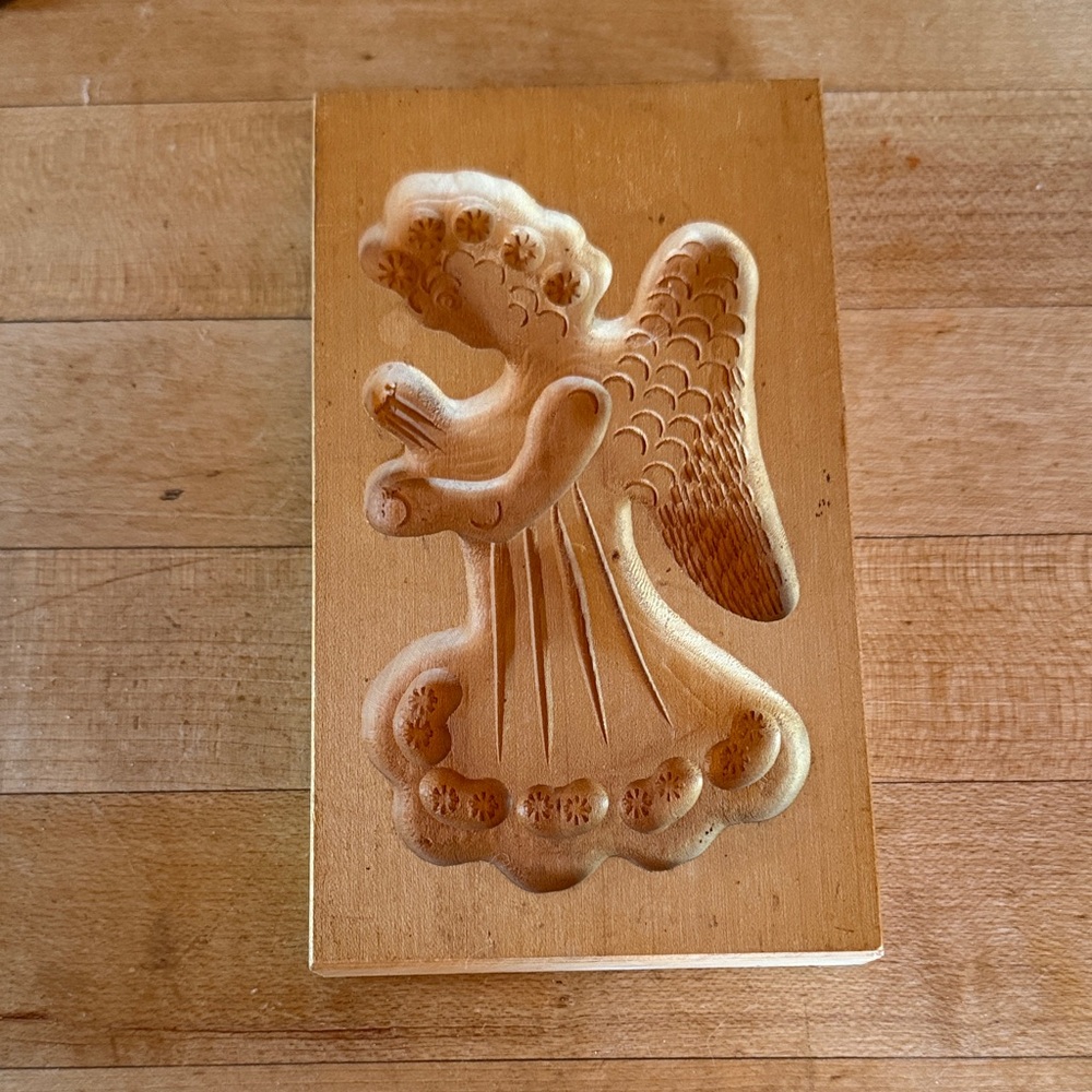 Vintage 1960’s Wooden German Angel Cookie Mold